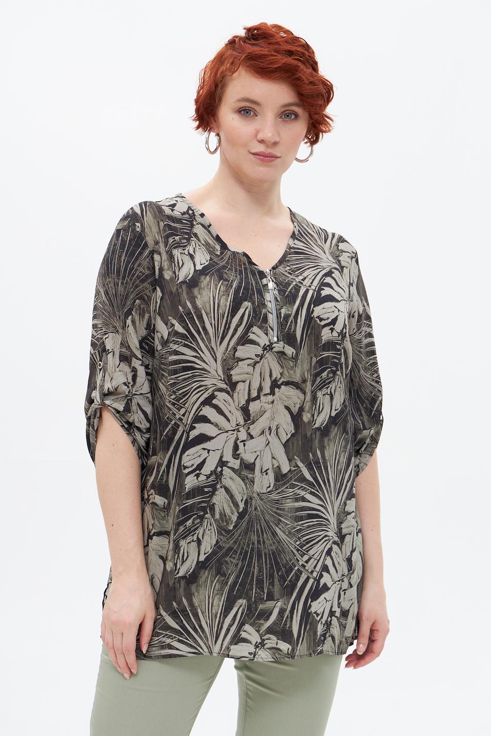 Блуза Doris Streich с тропическим принтом