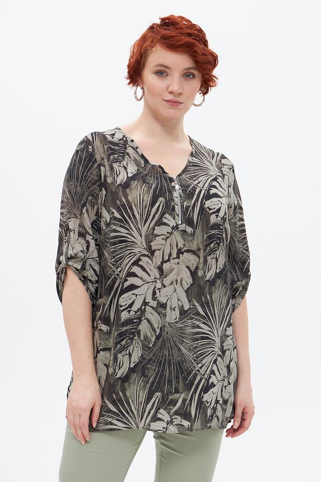 Блуза Doris Streich с тропическим принтом