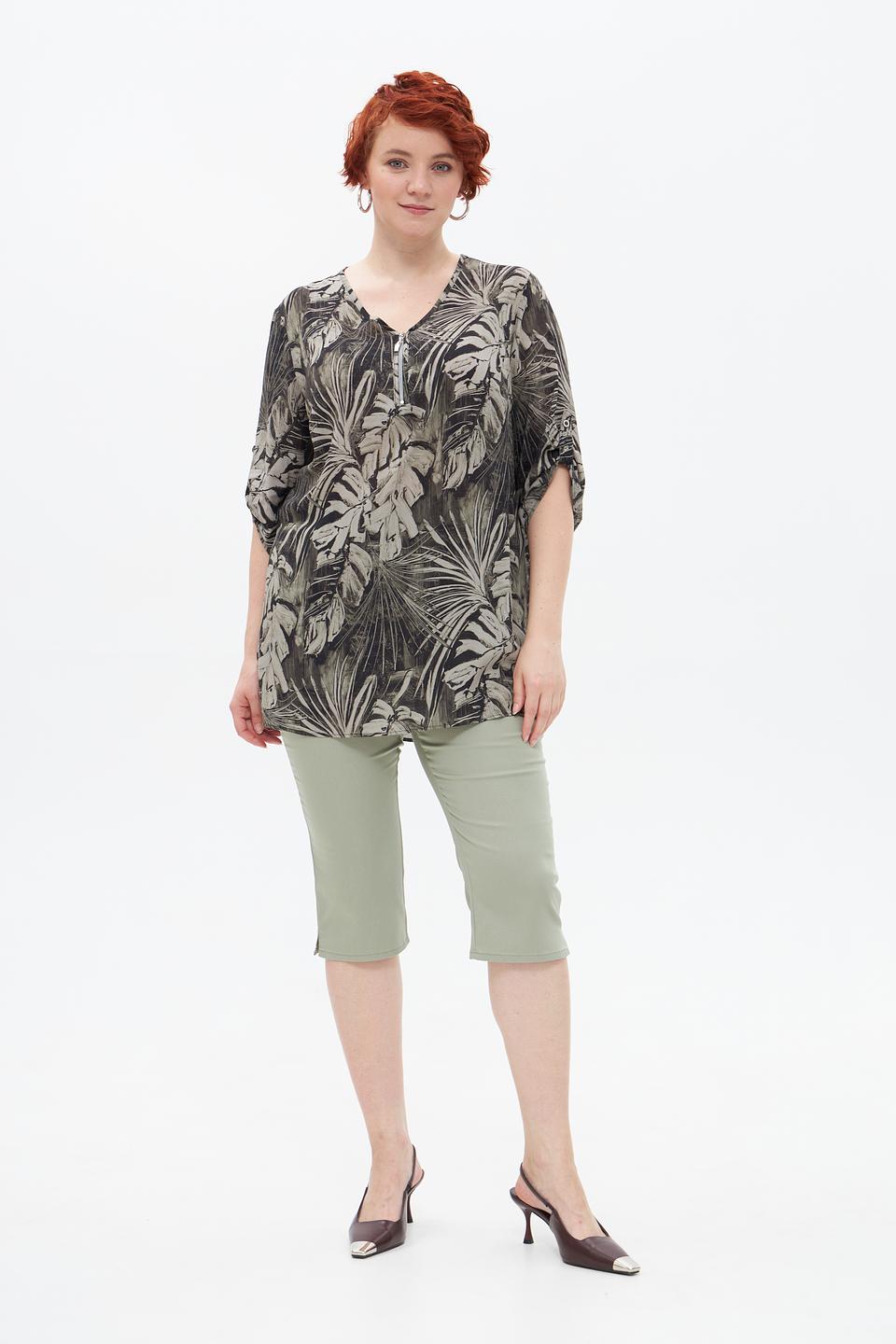 Блуза Doris Streich с тропическим принтом
