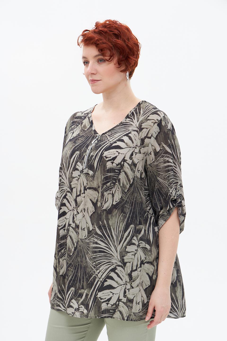 Блуза Doris Streich с тропическим принтом