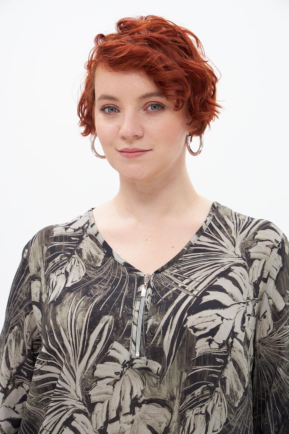 Блуза Doris Streich с тропическим принтом