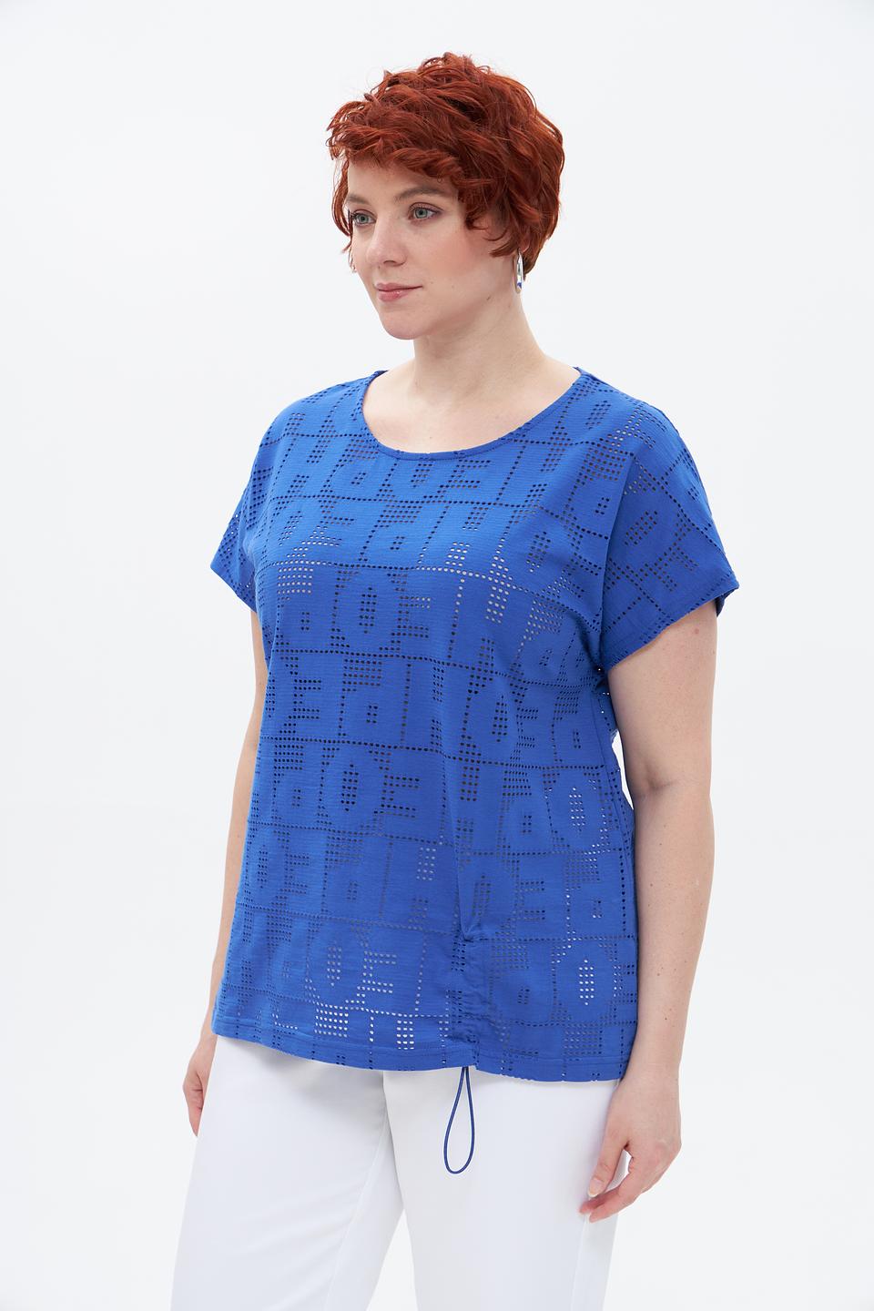 Футболка Doris Streich с перфорацией синяя