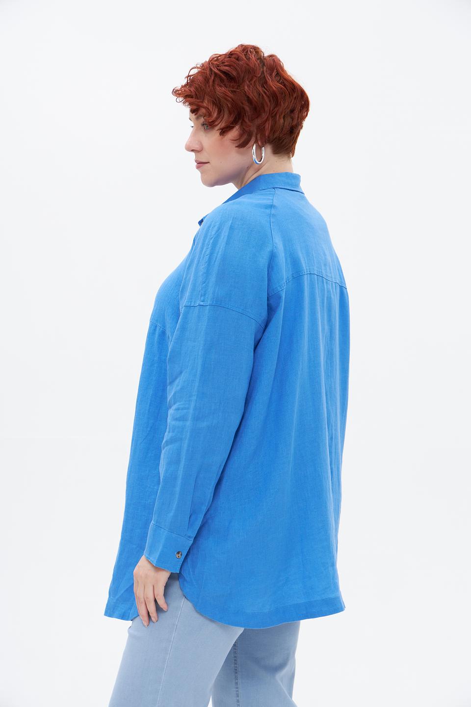Блузка Barbara Lebek льняная голубая