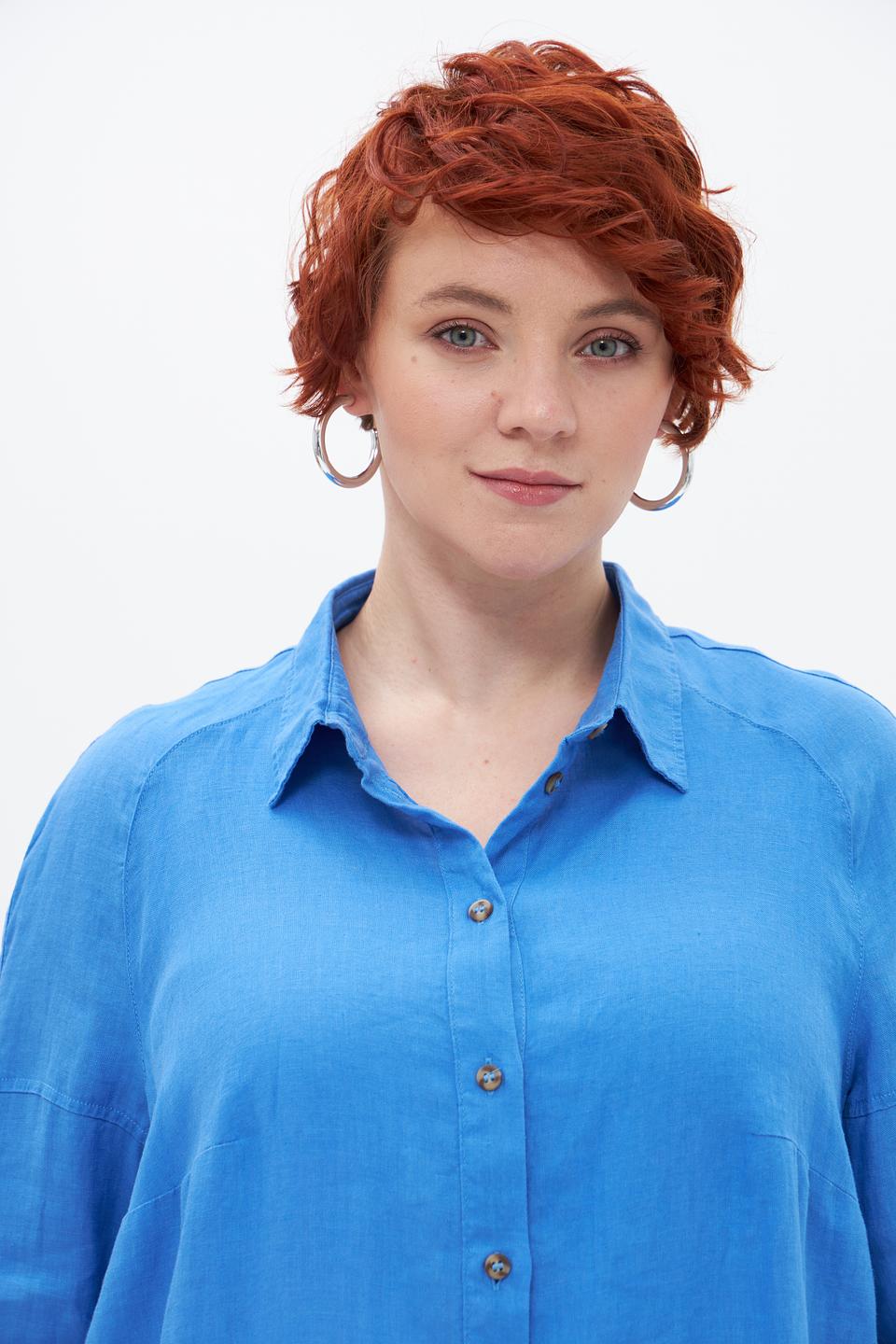 Блузка Barbara Lebek льняная голубая