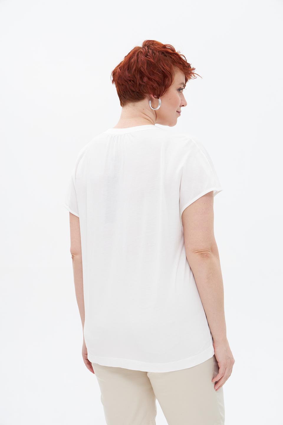 Блуза Marc Aurel белая с V-образным вырезом