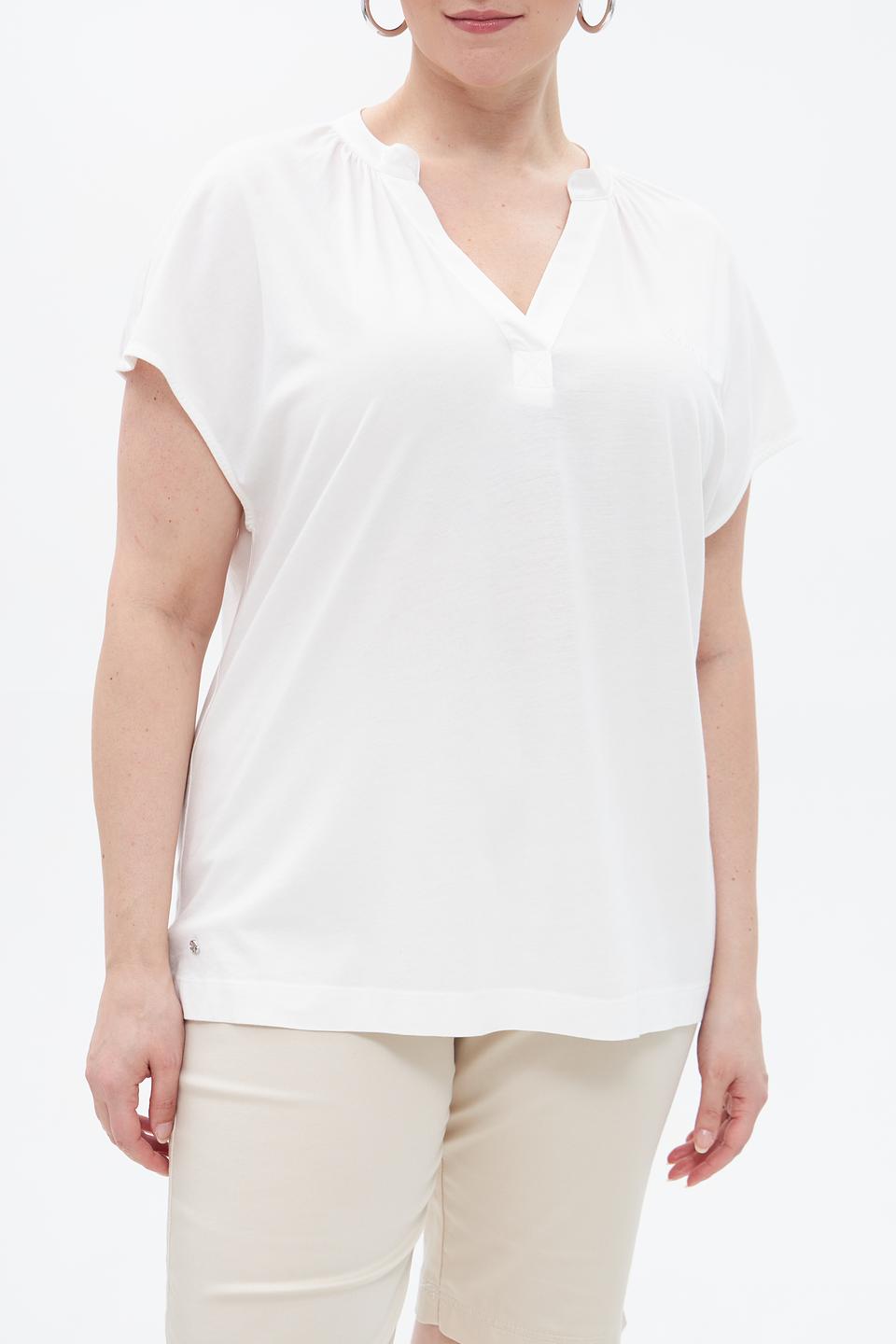 Блуза Marc Aurel белая с V-образным вырезом