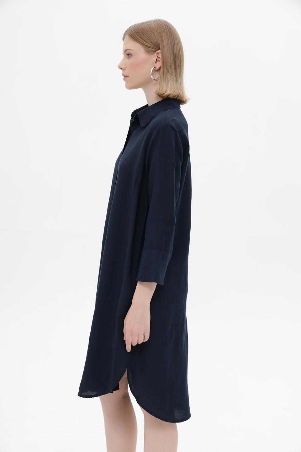 Платье-рубашка Tom Tailor тёмно-синее