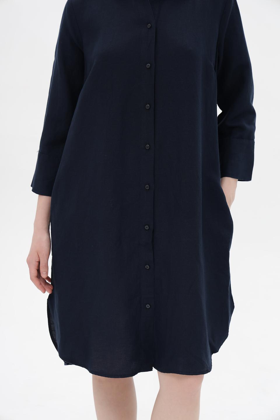 Платье-рубашка Tom Tailor тёмно-синее