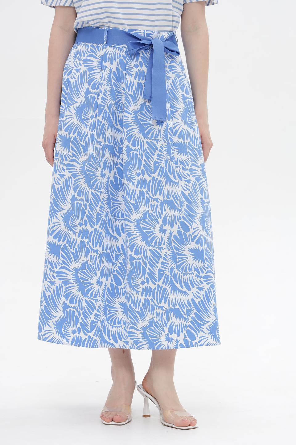 Юбка More and More с принтом голубой