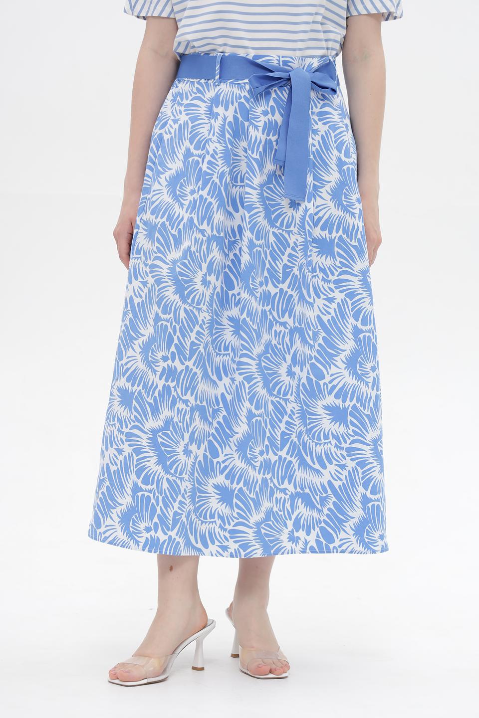 Юбка More and More с принтом голубой