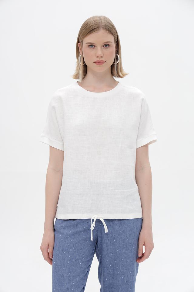 Блуза Electra style из льна белая