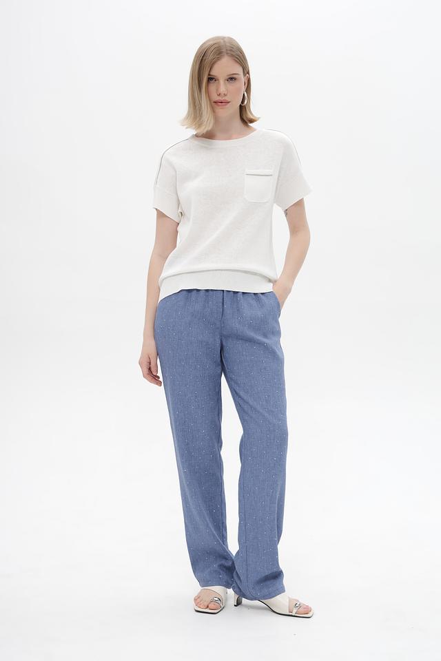 Брюки Toni collection в горошек голубой