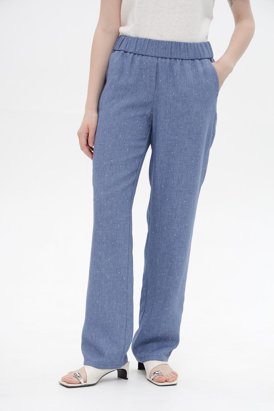 Брюки Toni collection в горошек голубой