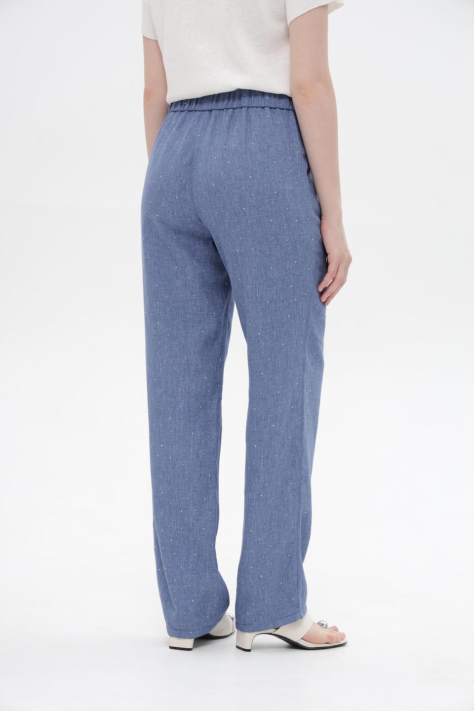 Брюки Toni collection в горошек голубой