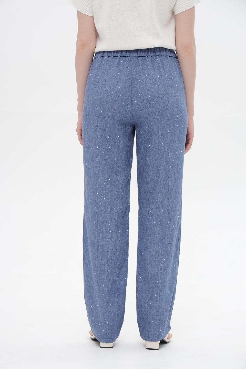 Брюки Toni collection в горошек голубой