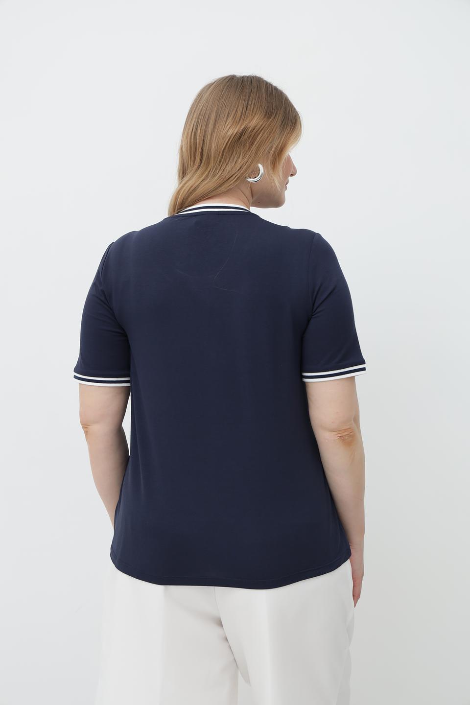 Футболка Barbara Lebek синяя с принтом