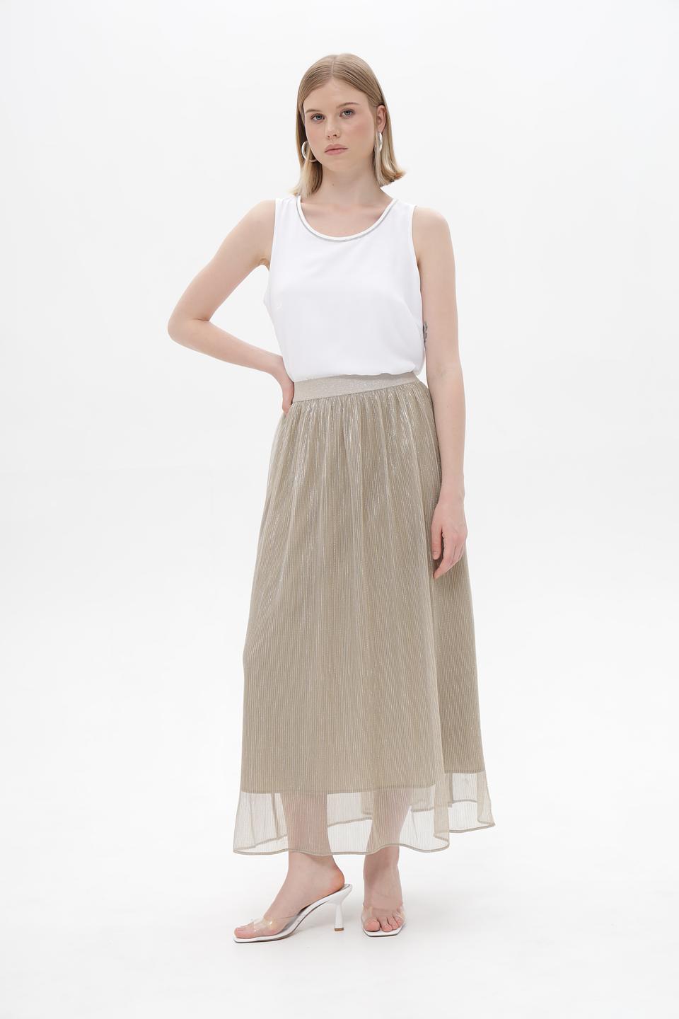 Юбка Oui плиссированная золотистая