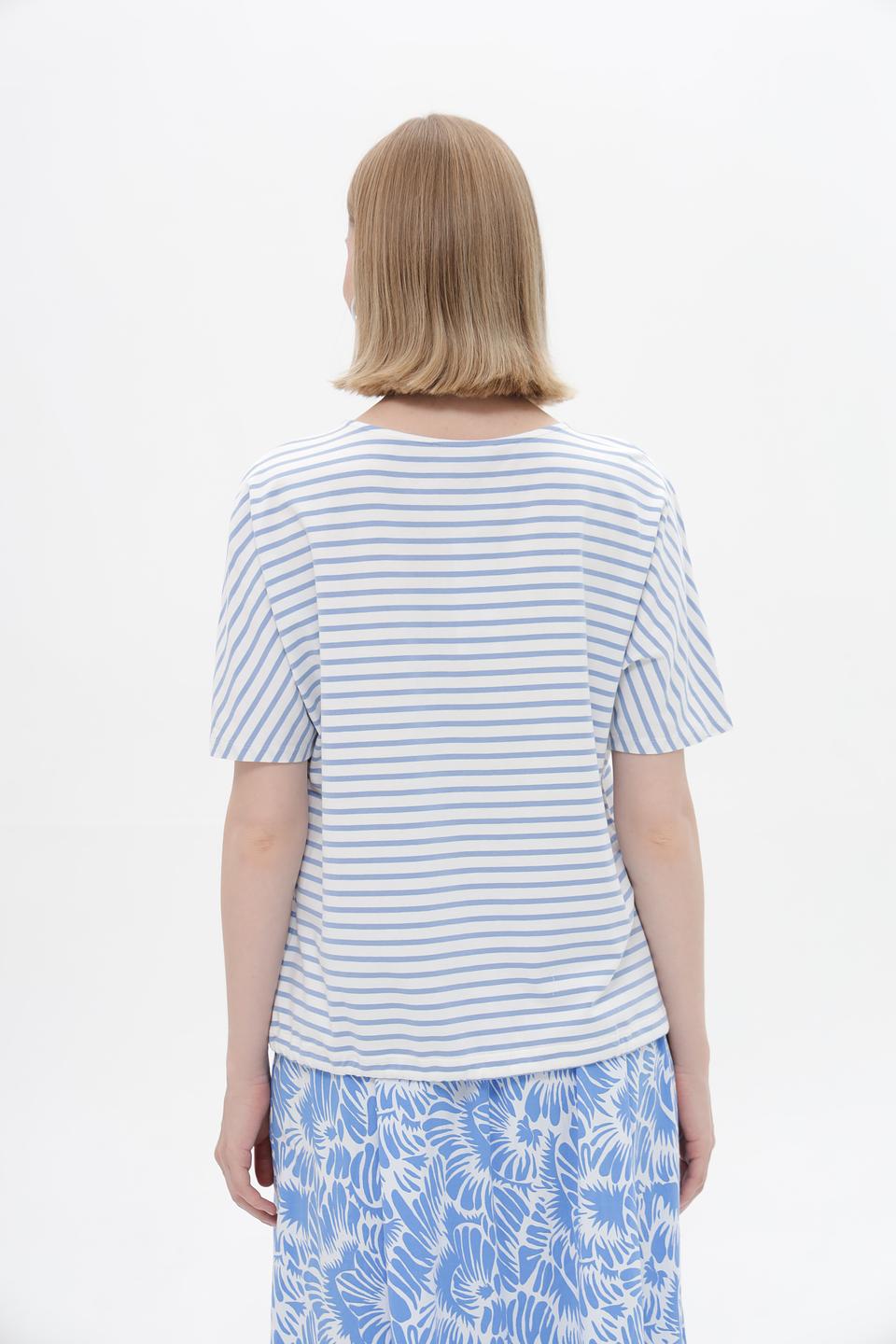 Футболка Oui в полоску голубую