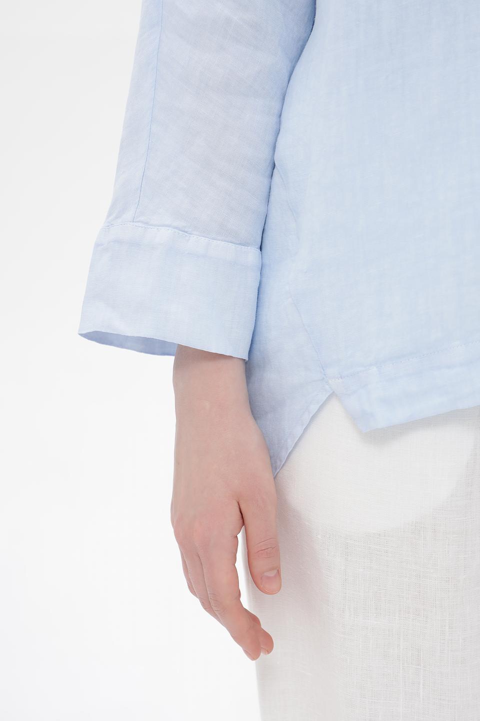 Блуза Oui из льна голубого цвета