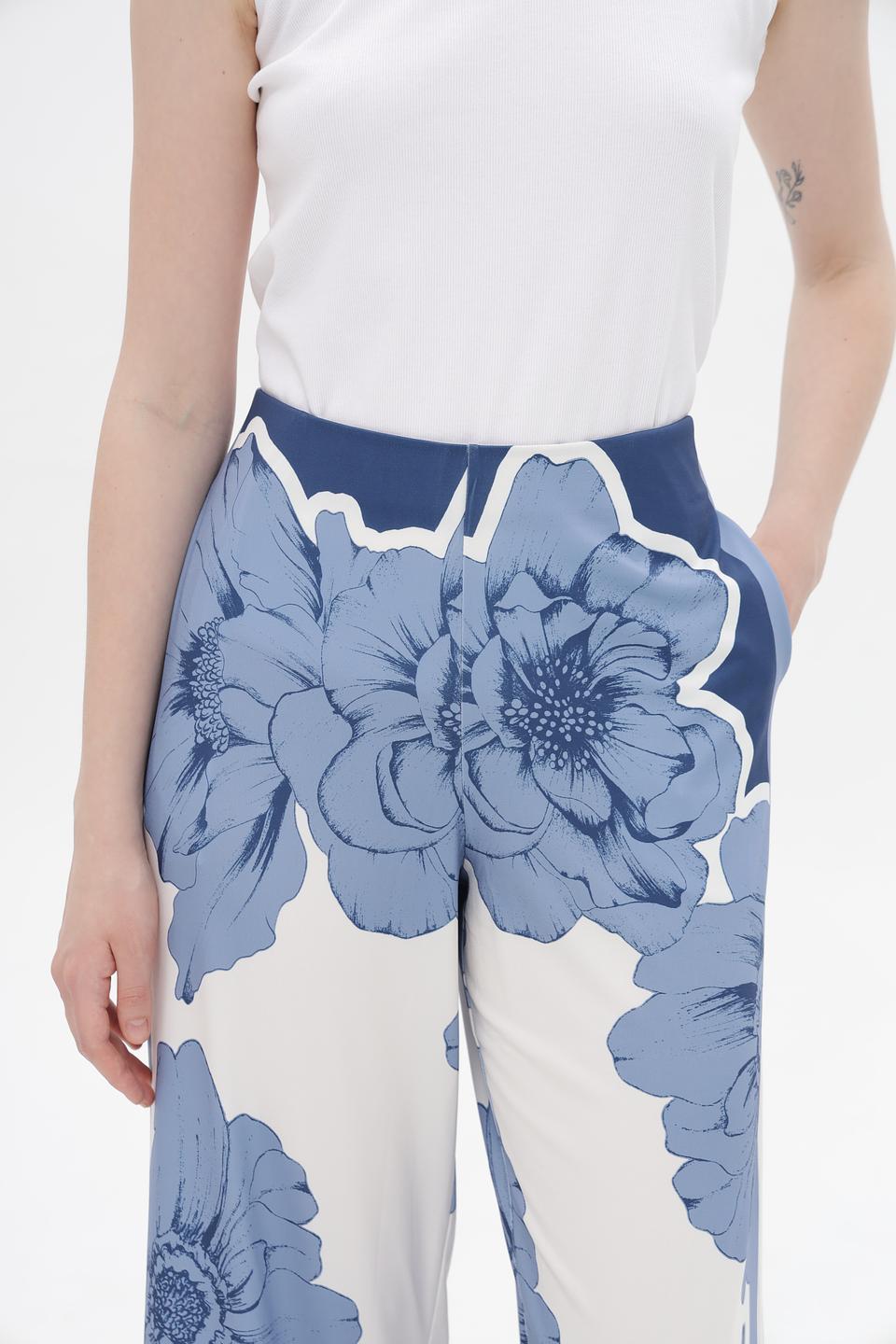 Брюки клёш Oui с цветочным принтом