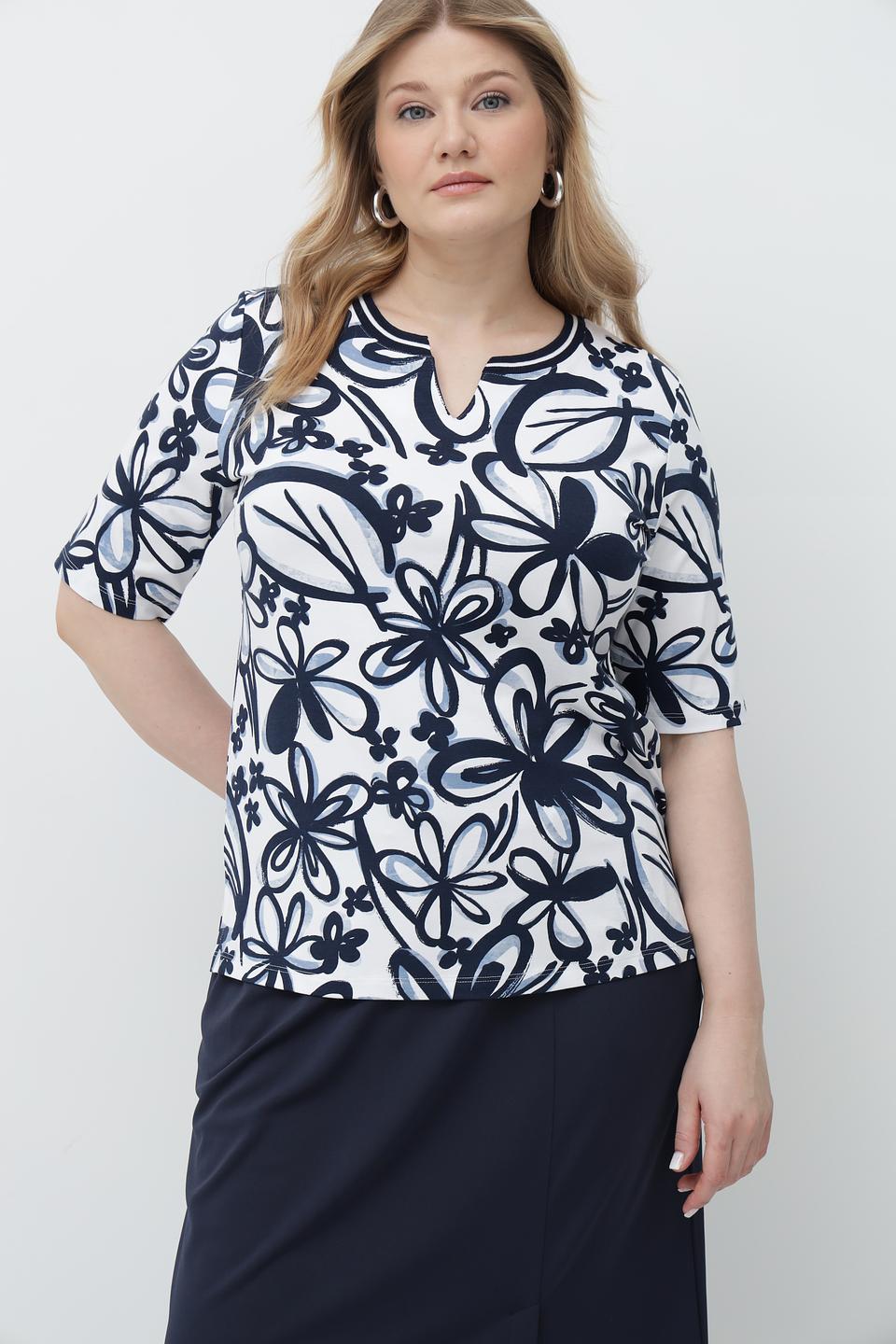 Футболка Rabe collection с цветочным принтом