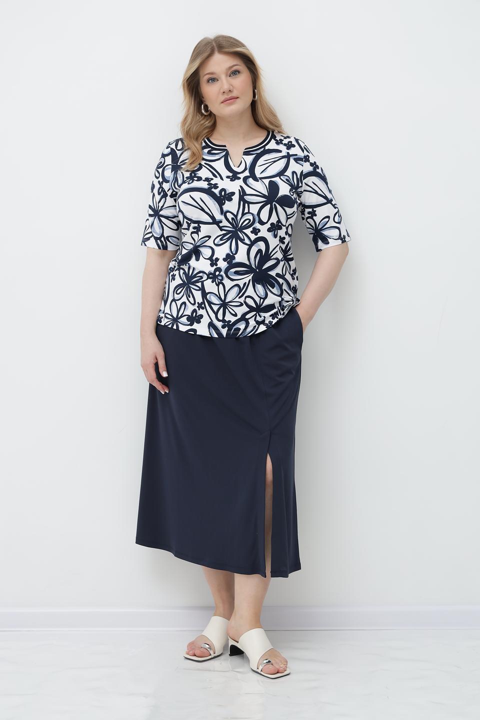 Футболка Rabe collection с цветочным принтом