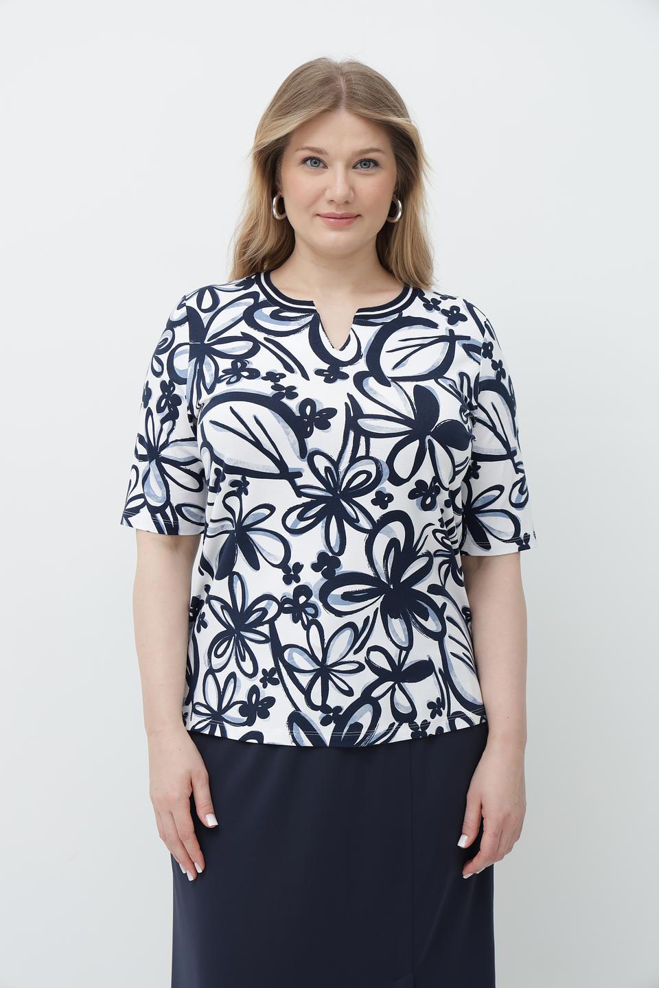 Футболка Rabe collection с цветочным принтом