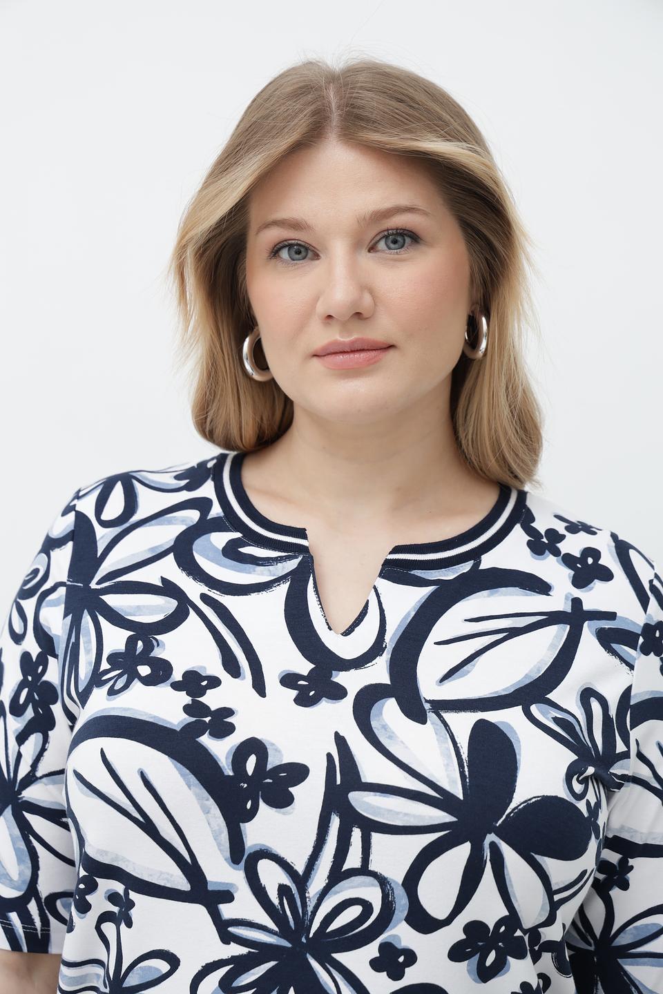 Футболка Rabe collection с цветочным принтом