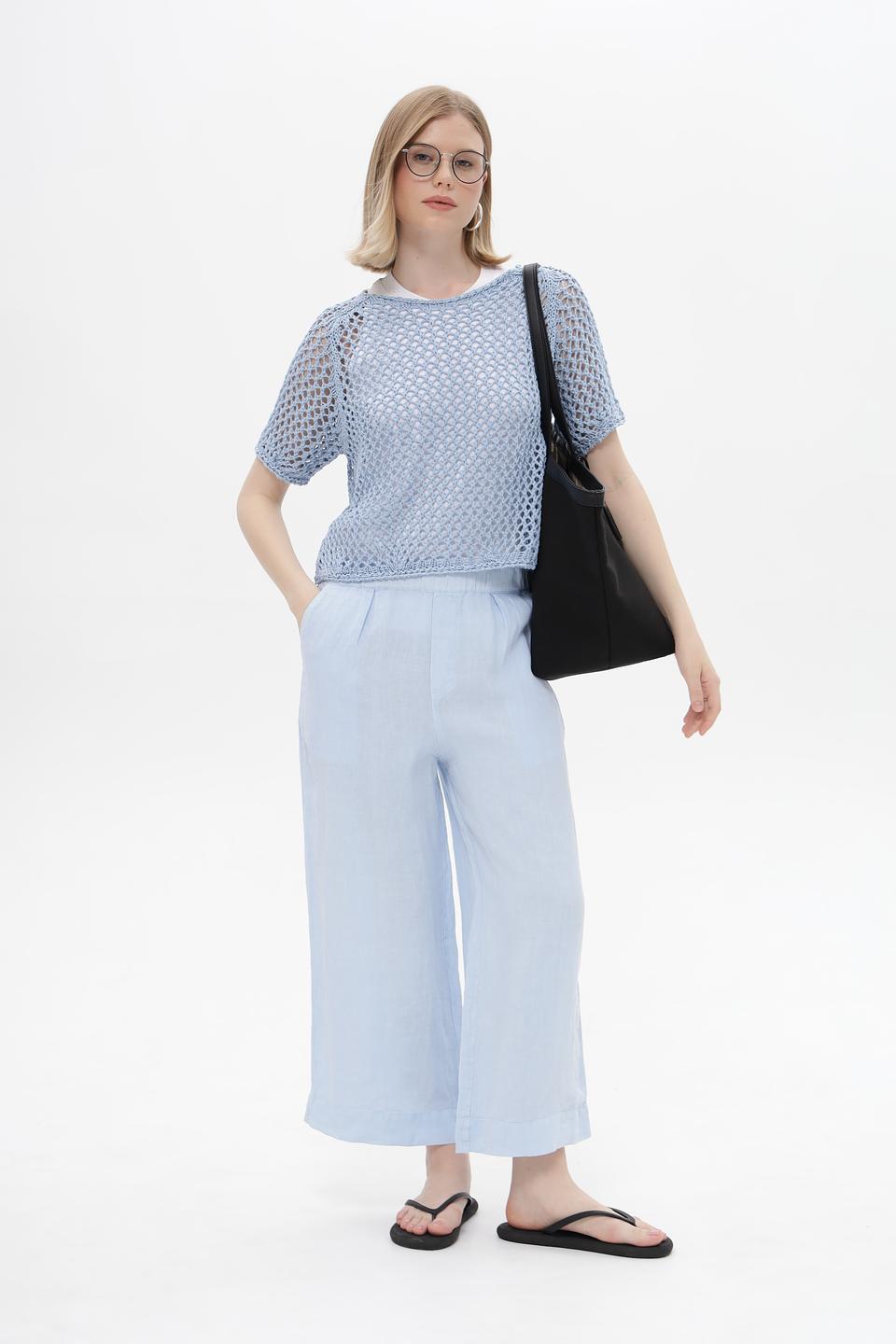 Пуловер Monari ажурный голубой