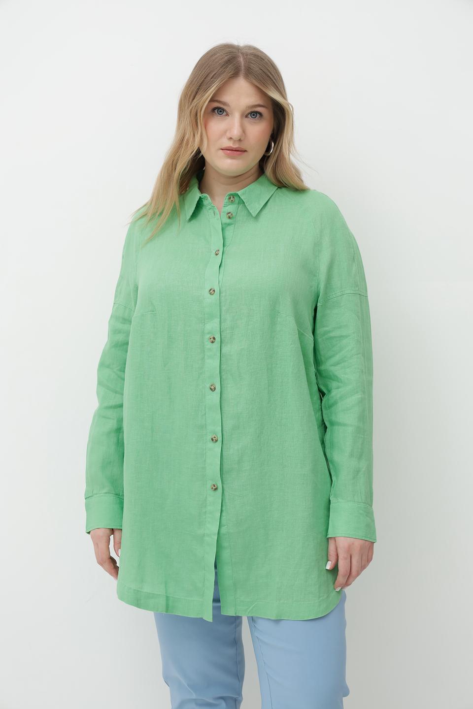 Блуза Lebek из льна лайм