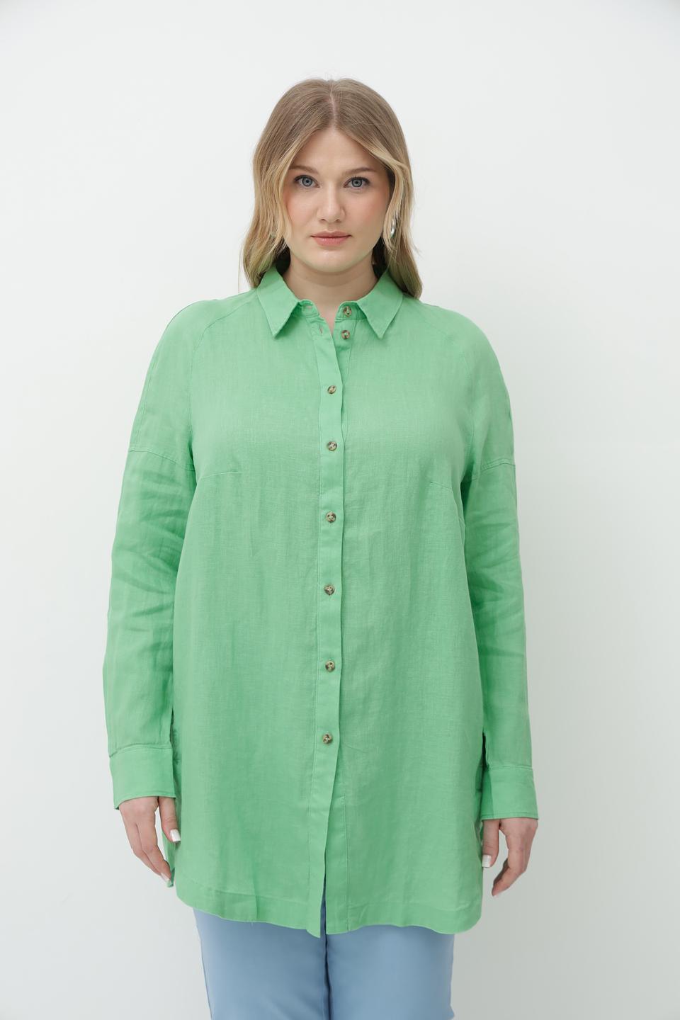 Блуза Lebek из льна лайм