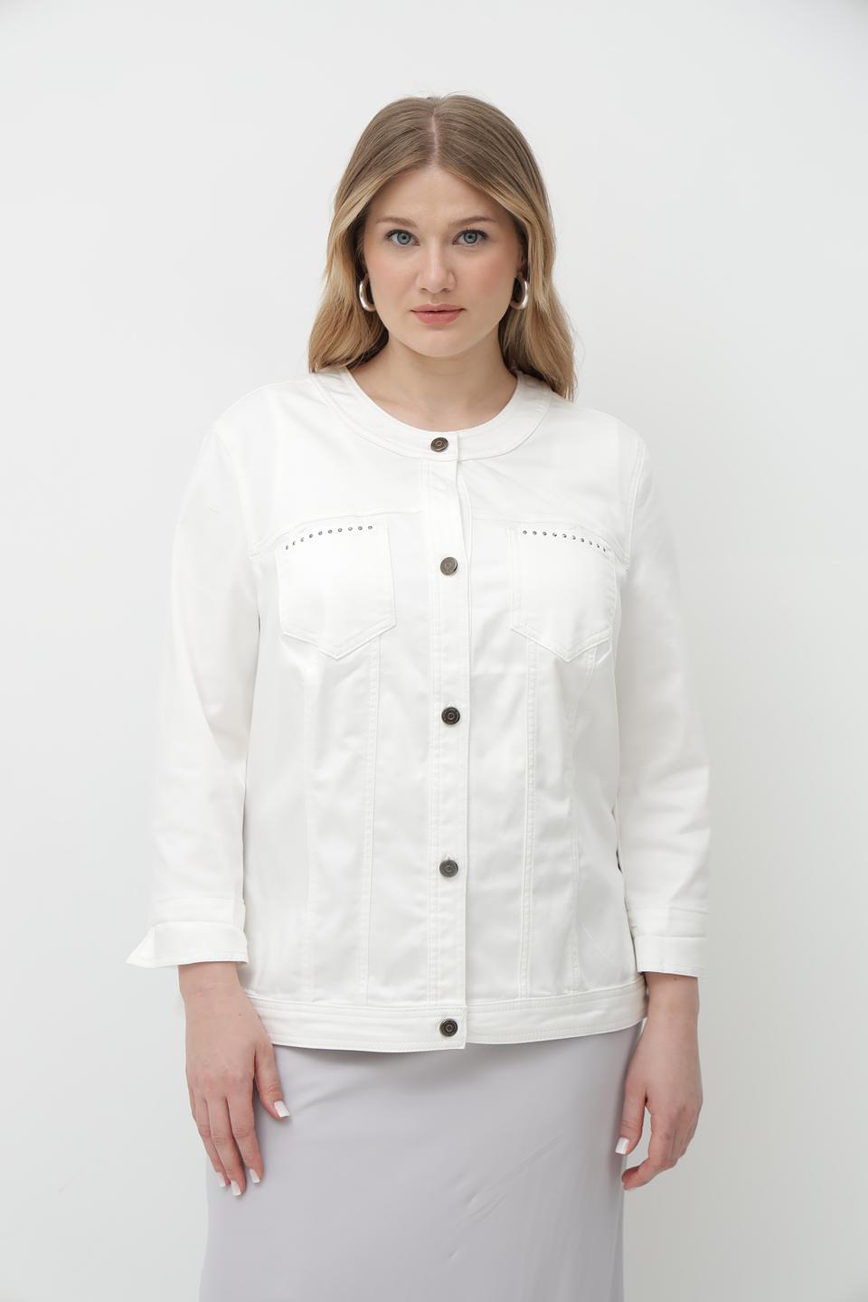 Жакет Lebek белый с декоративной отделкой