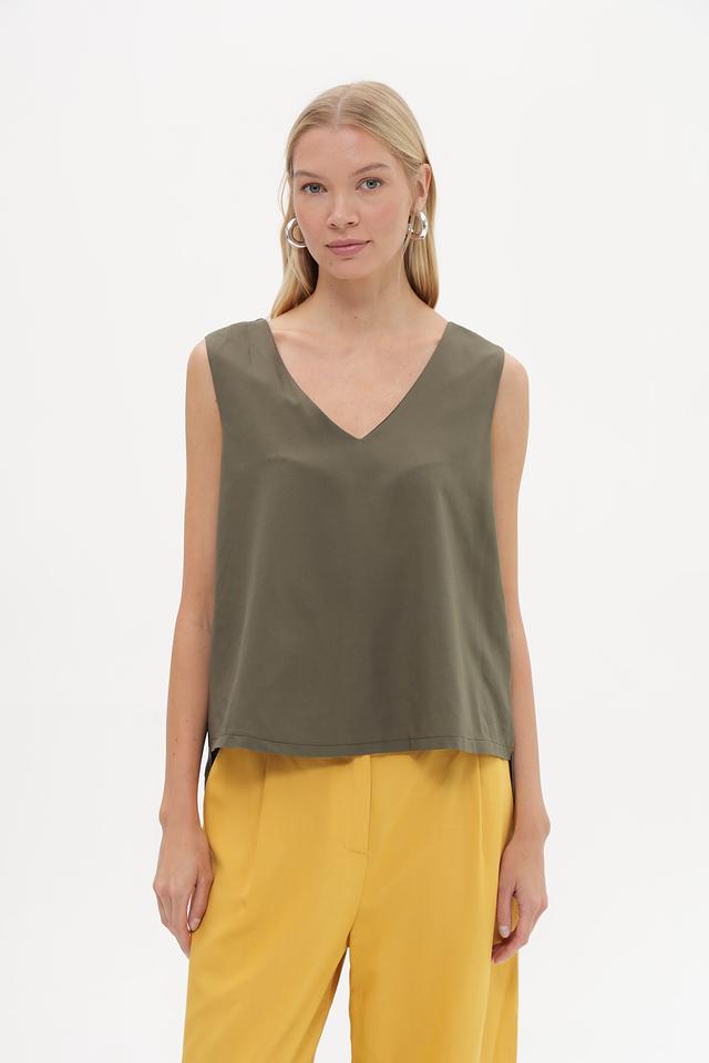 Топ Croche оливковый