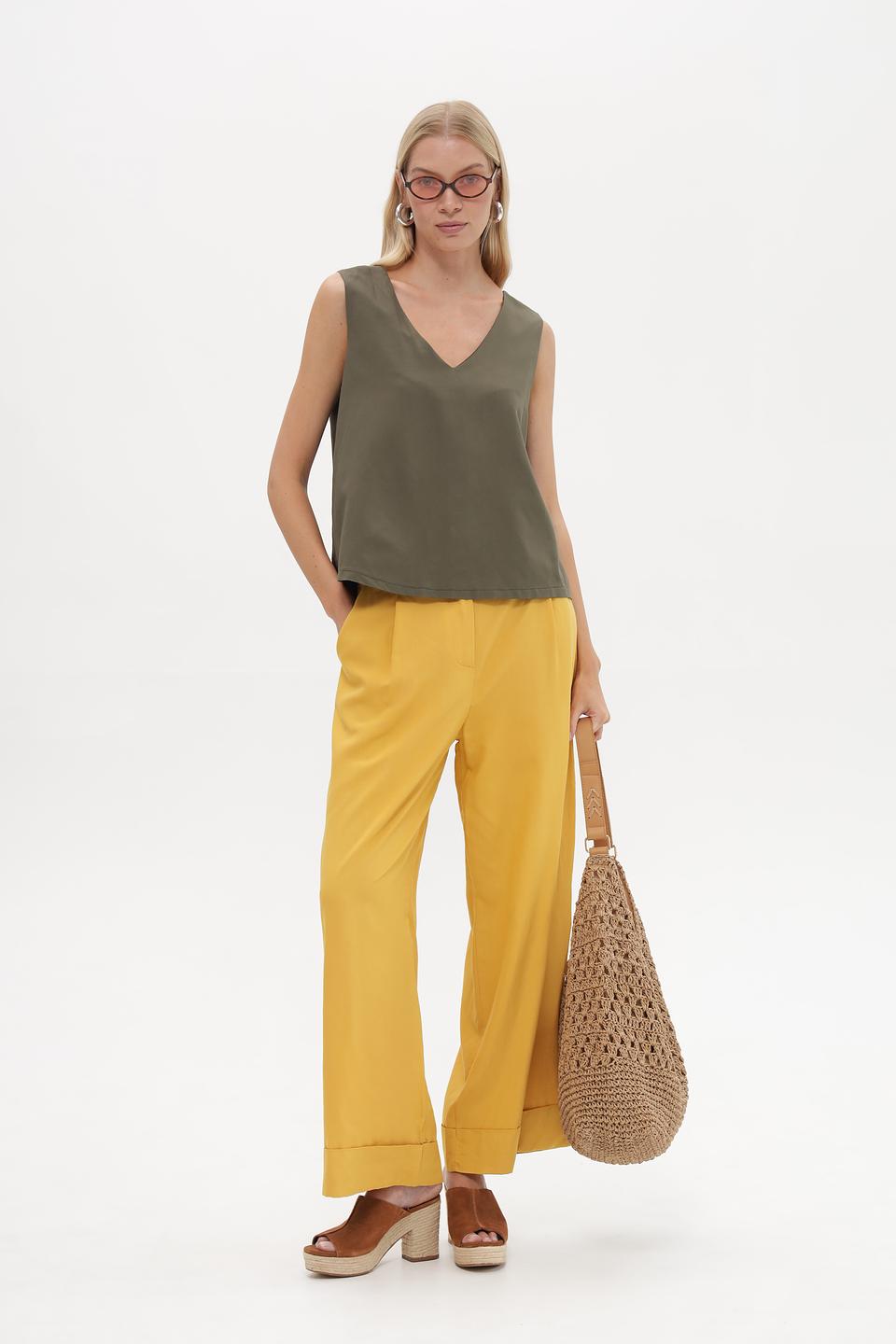 Топ Croche оливковый