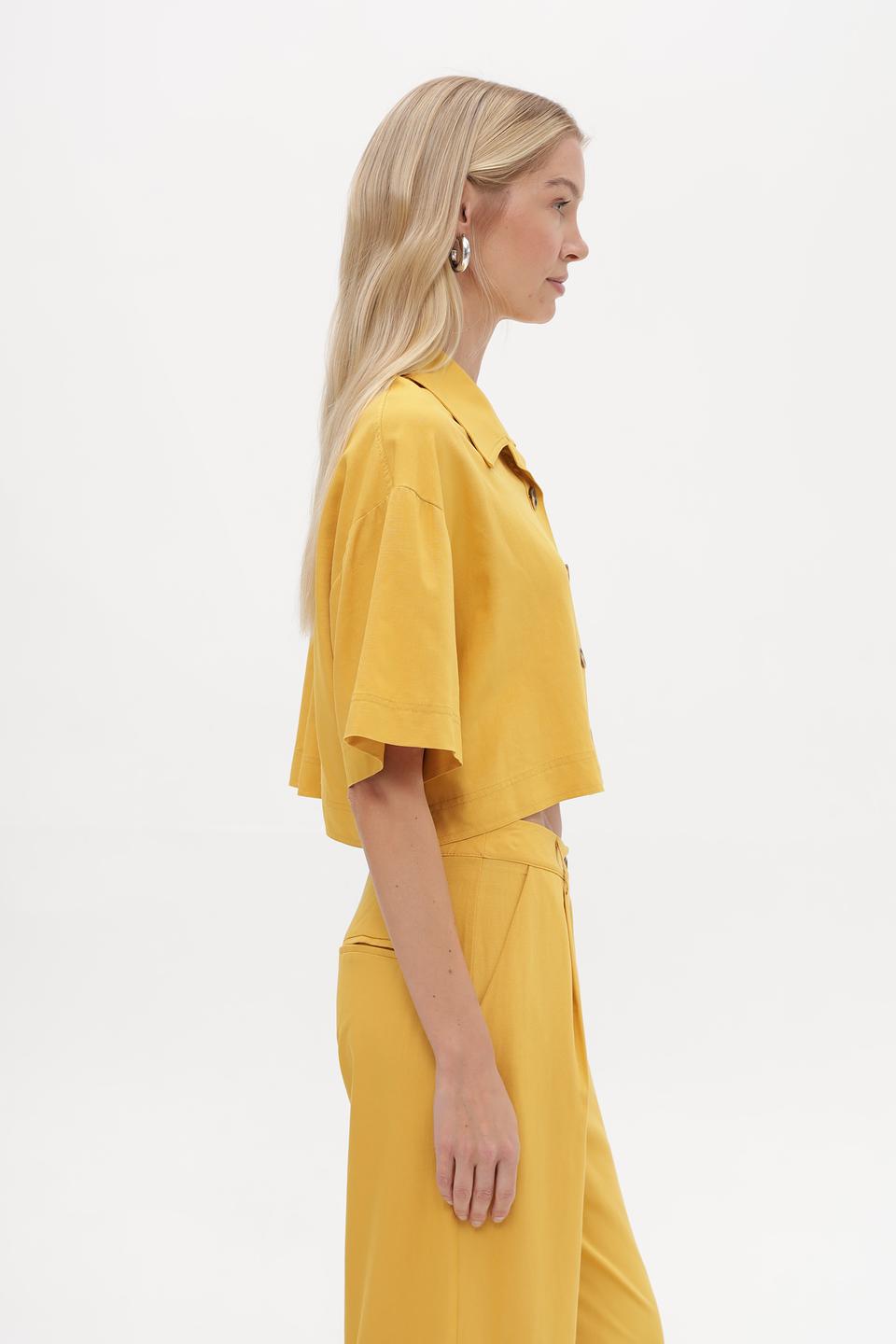 Жакет Croche укороченный горчичный