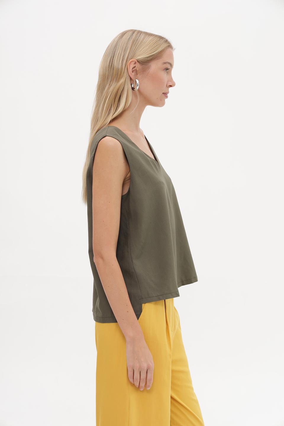 Топ Croche оливковый