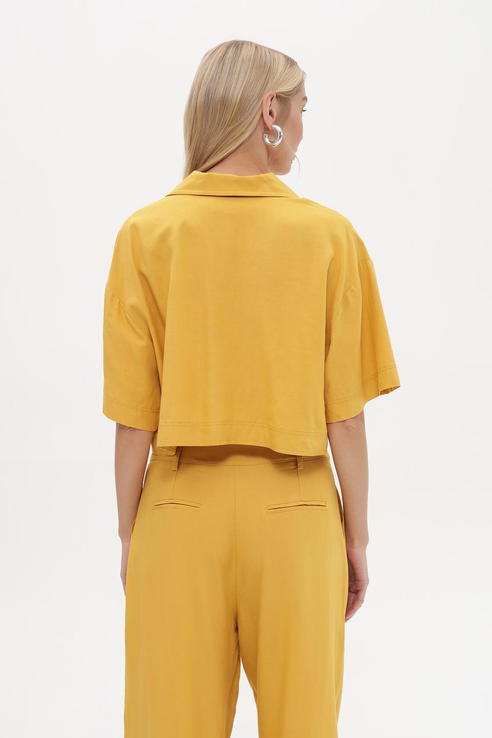 Жакет Croche укороченный горчичный