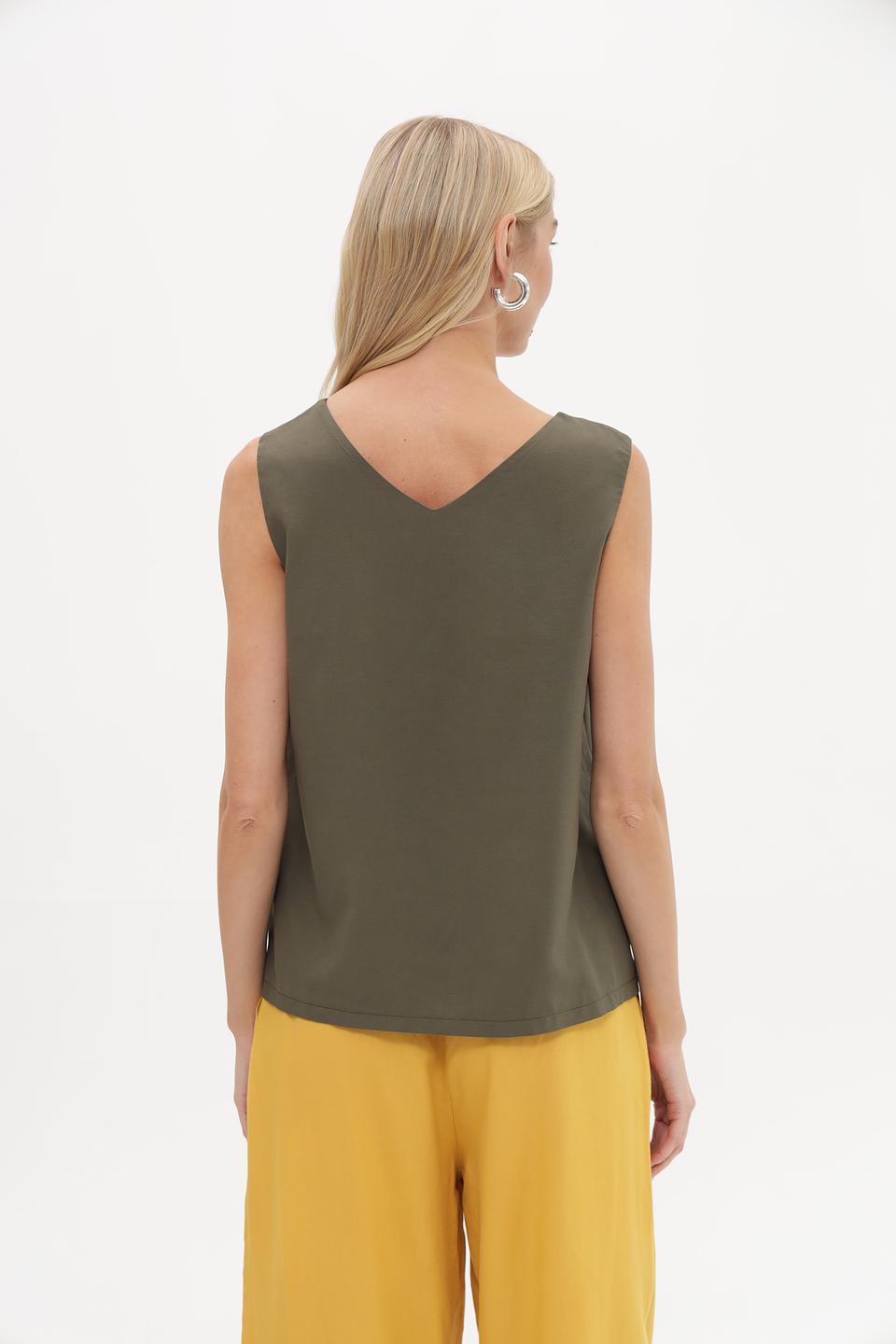 Топ Croche оливковый