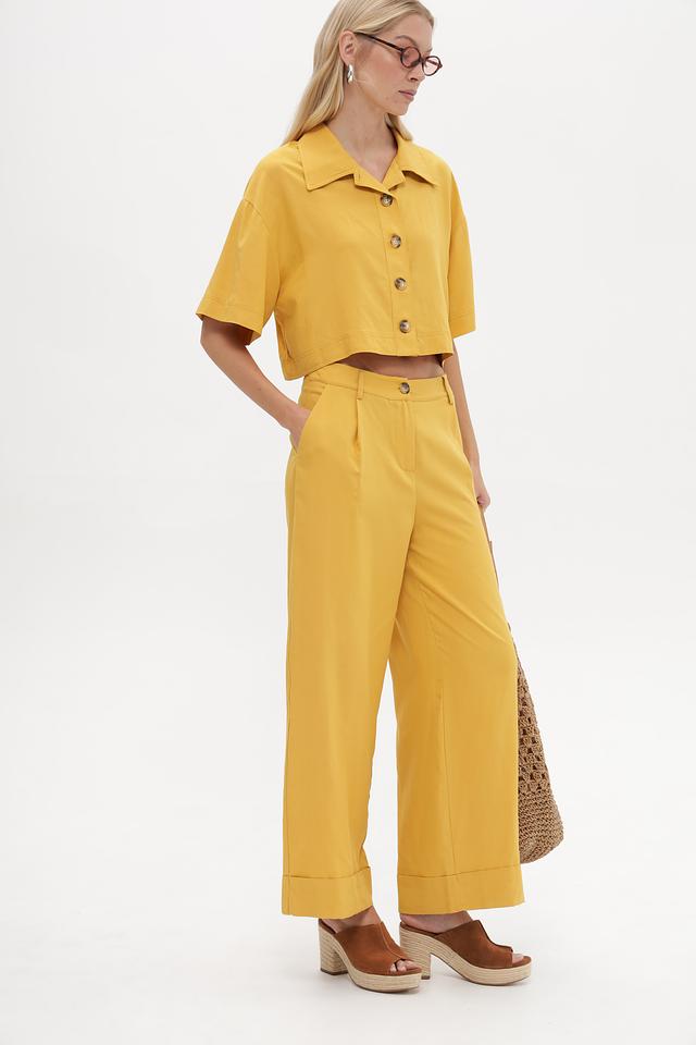 Брюки палаццо Croche горчичный