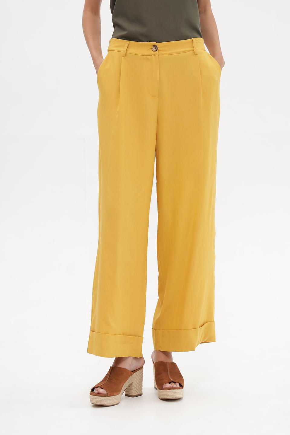 Брюки палаццо Croche горчичный
