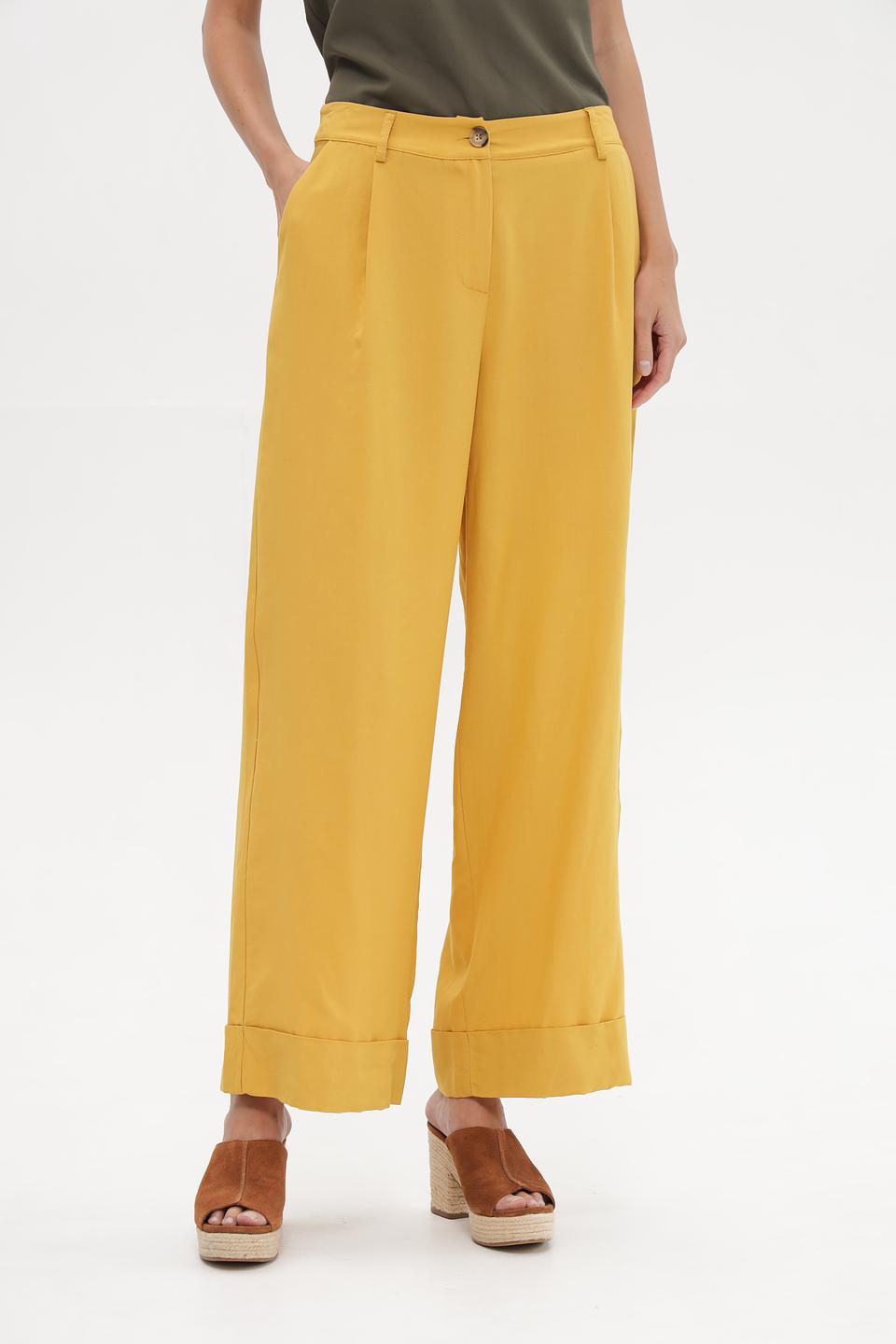 Брюки палаццо Croche горчичный