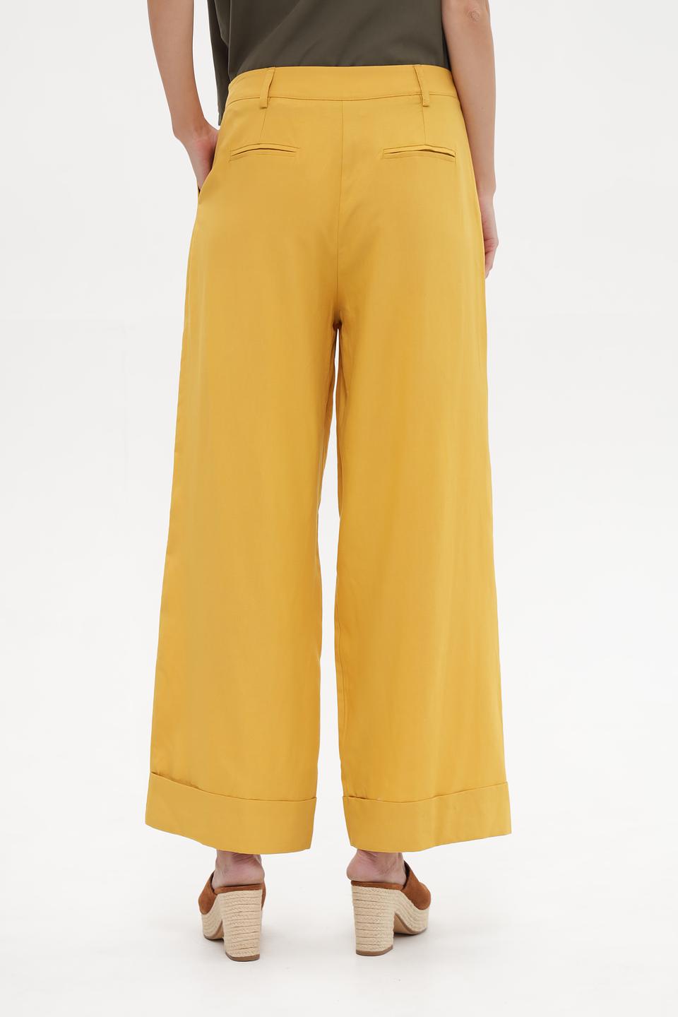 Брюки палаццо Croche горчичный