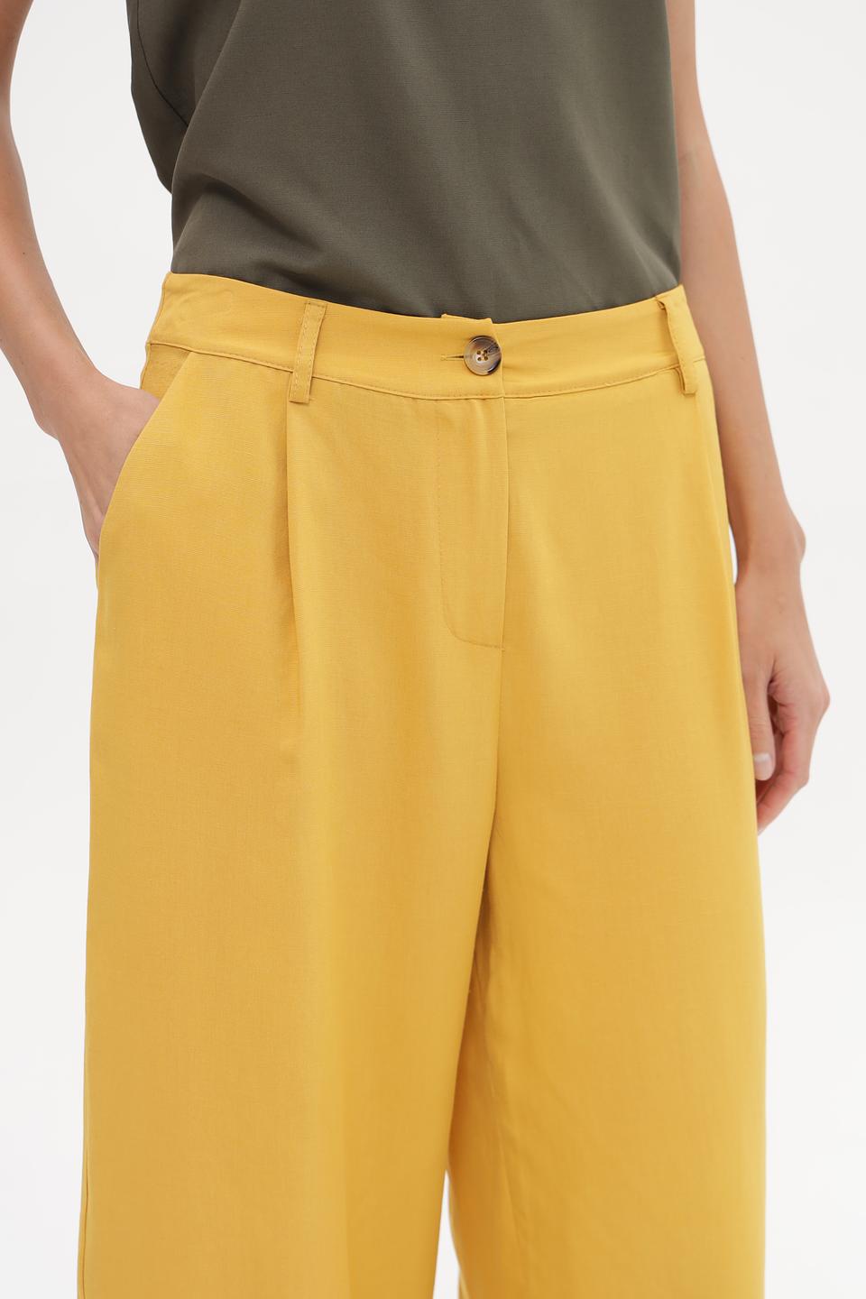 Брюки палаццо Croche горчичный