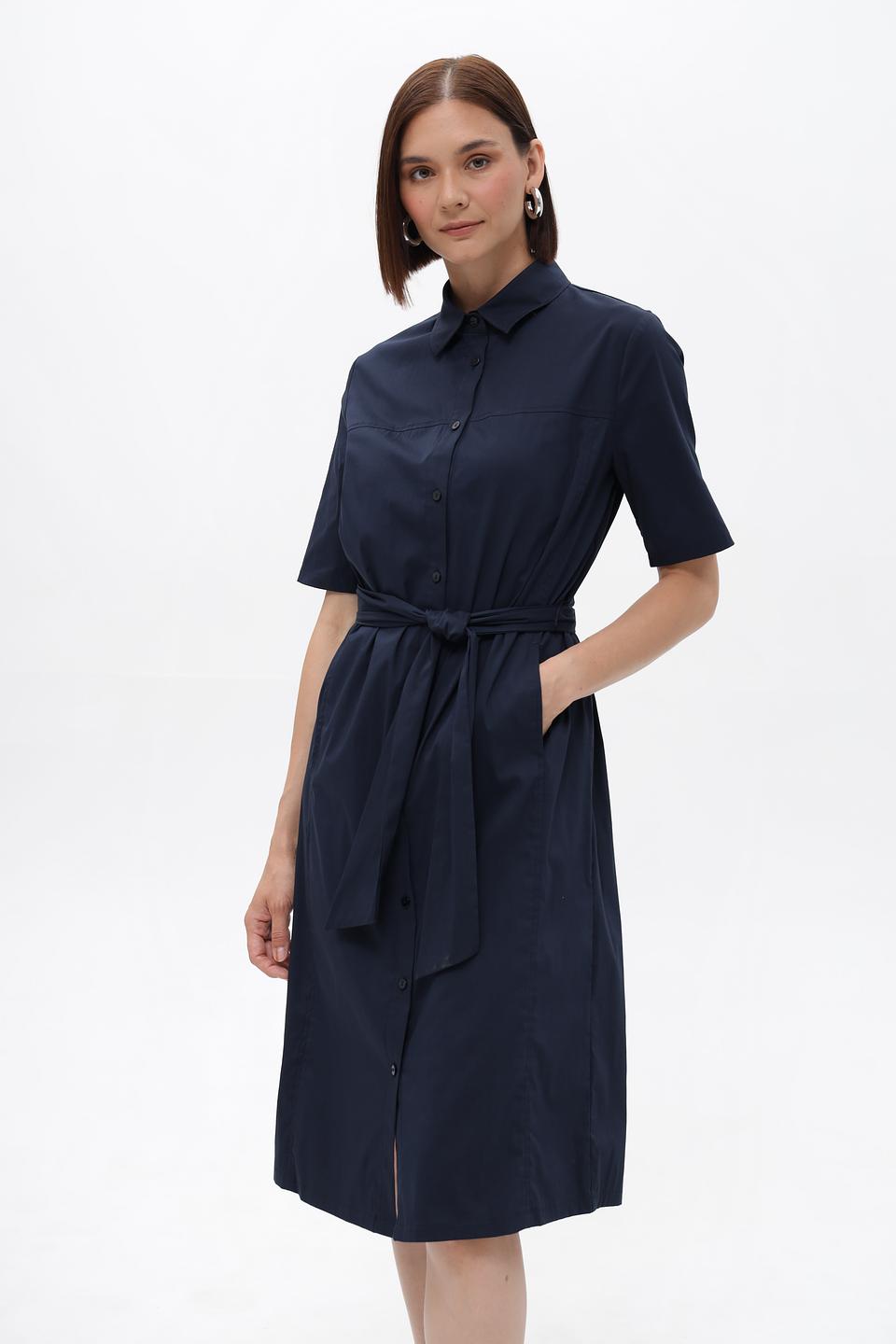 Платье рубашка Frank Walder темно-синее