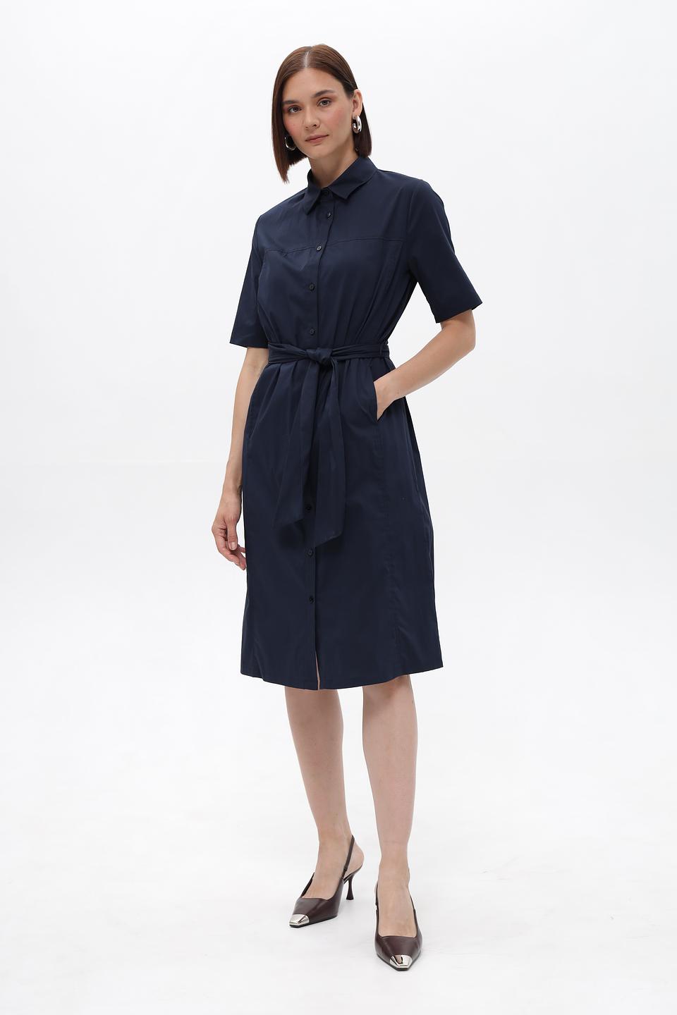 Платье рубашка Frank Walder темно-синее