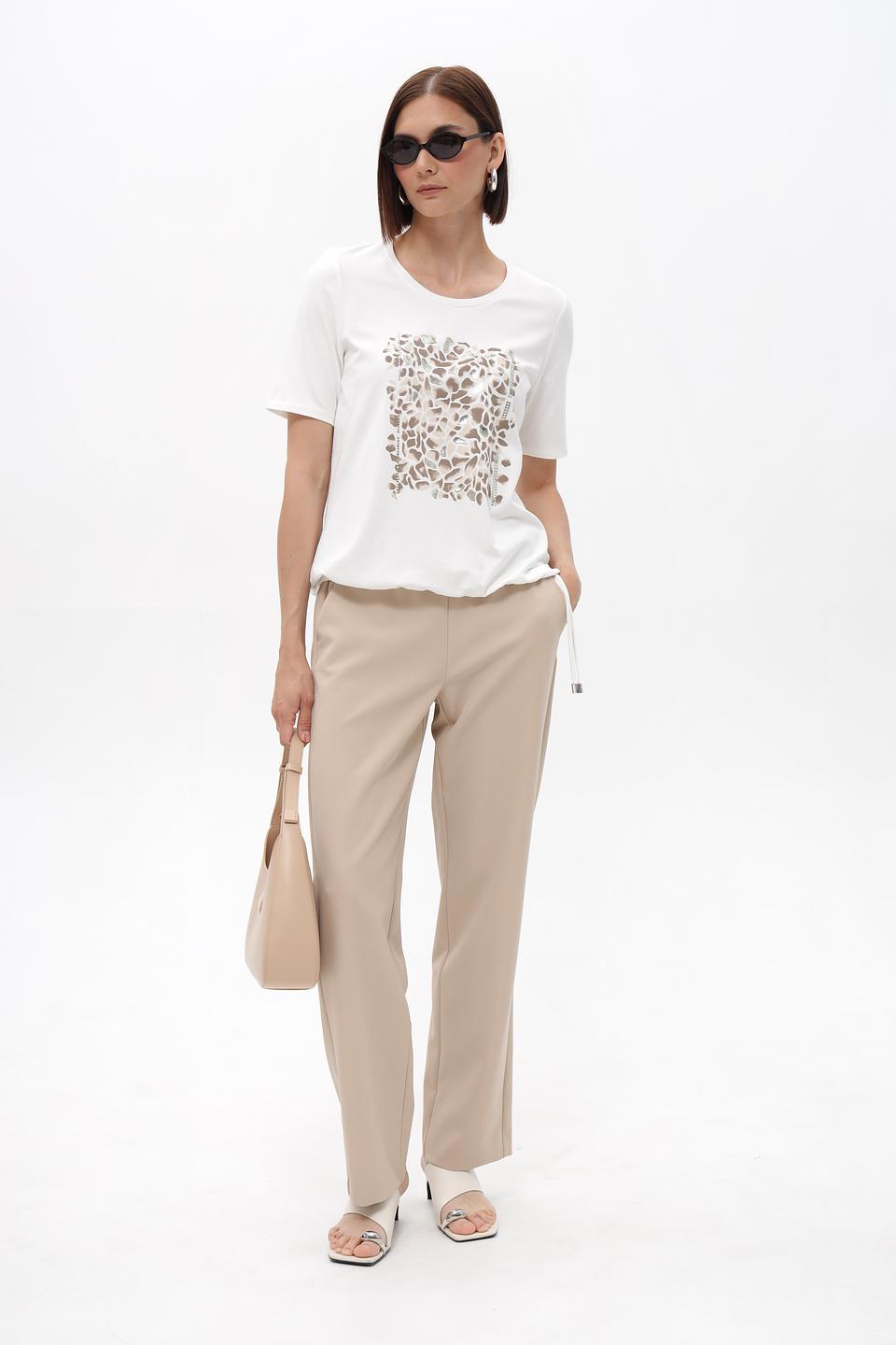 Брюки Frank Walder прямого кроя бежевые