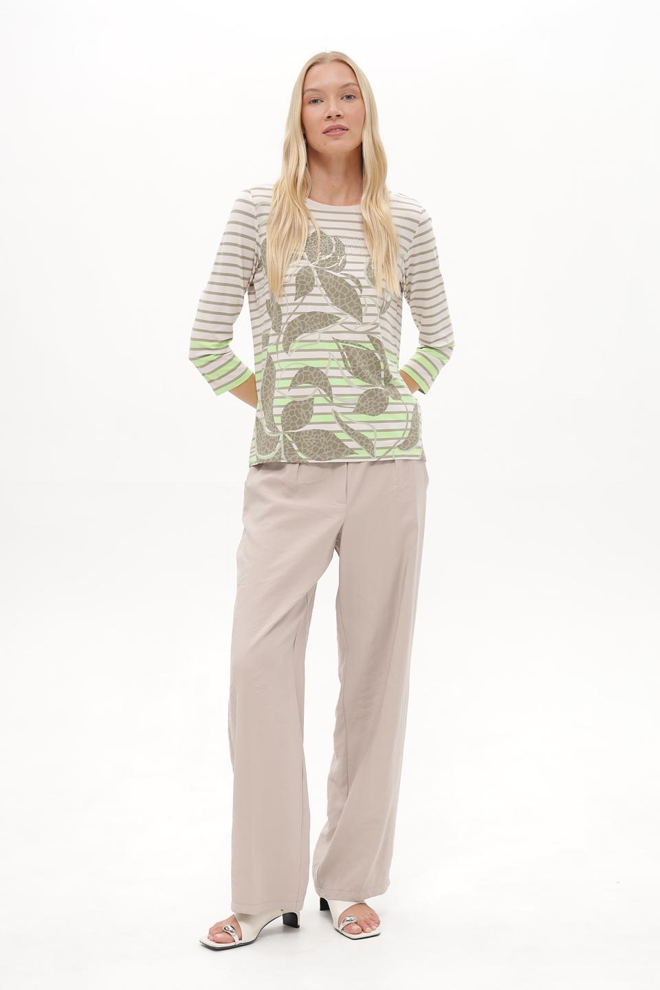 Блузка Betty Barclay в полоску с листьями