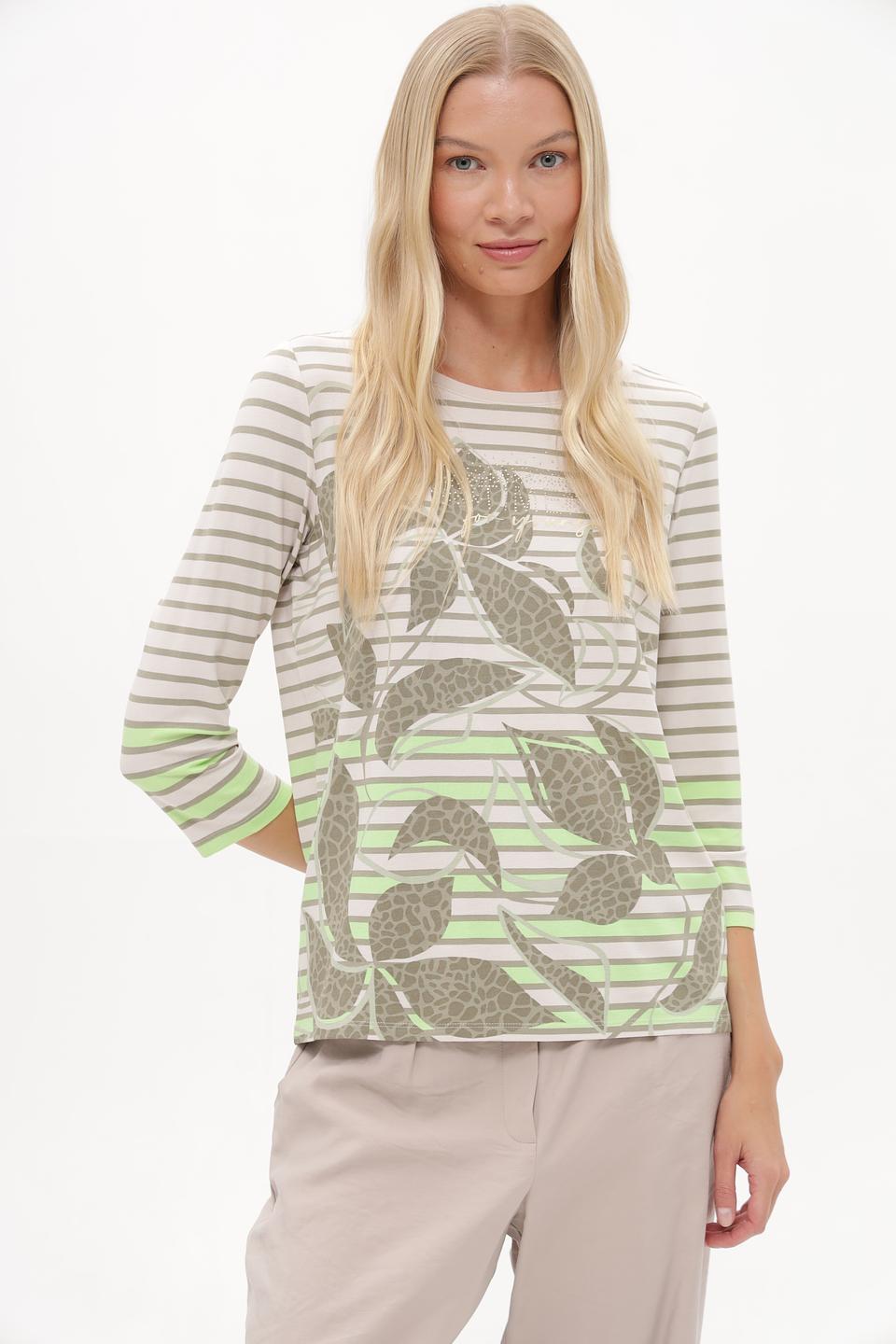 Блузка Betty Barclay в полоску с листьями