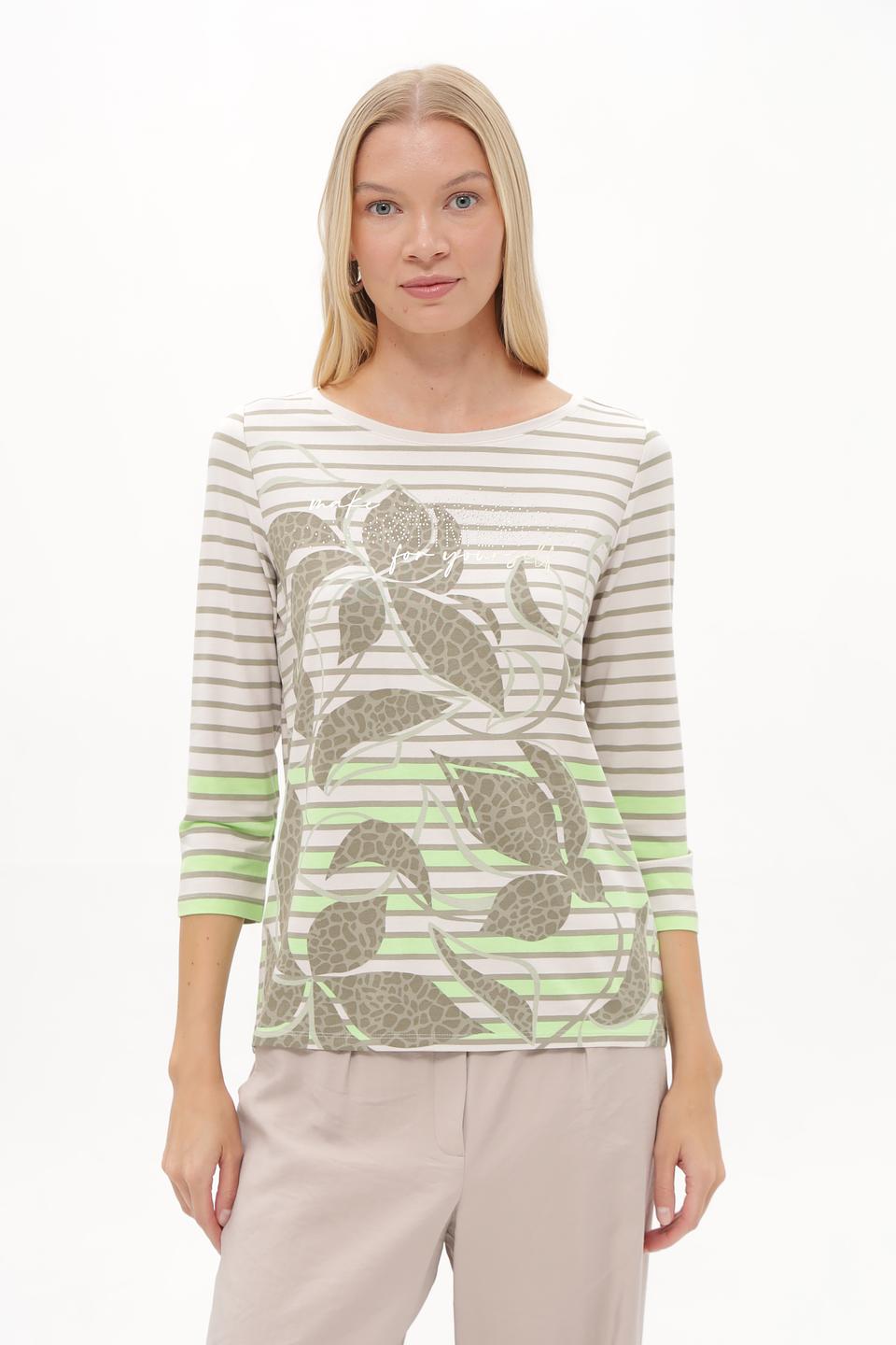 Блузка Betty Barclay в полоску с листьями