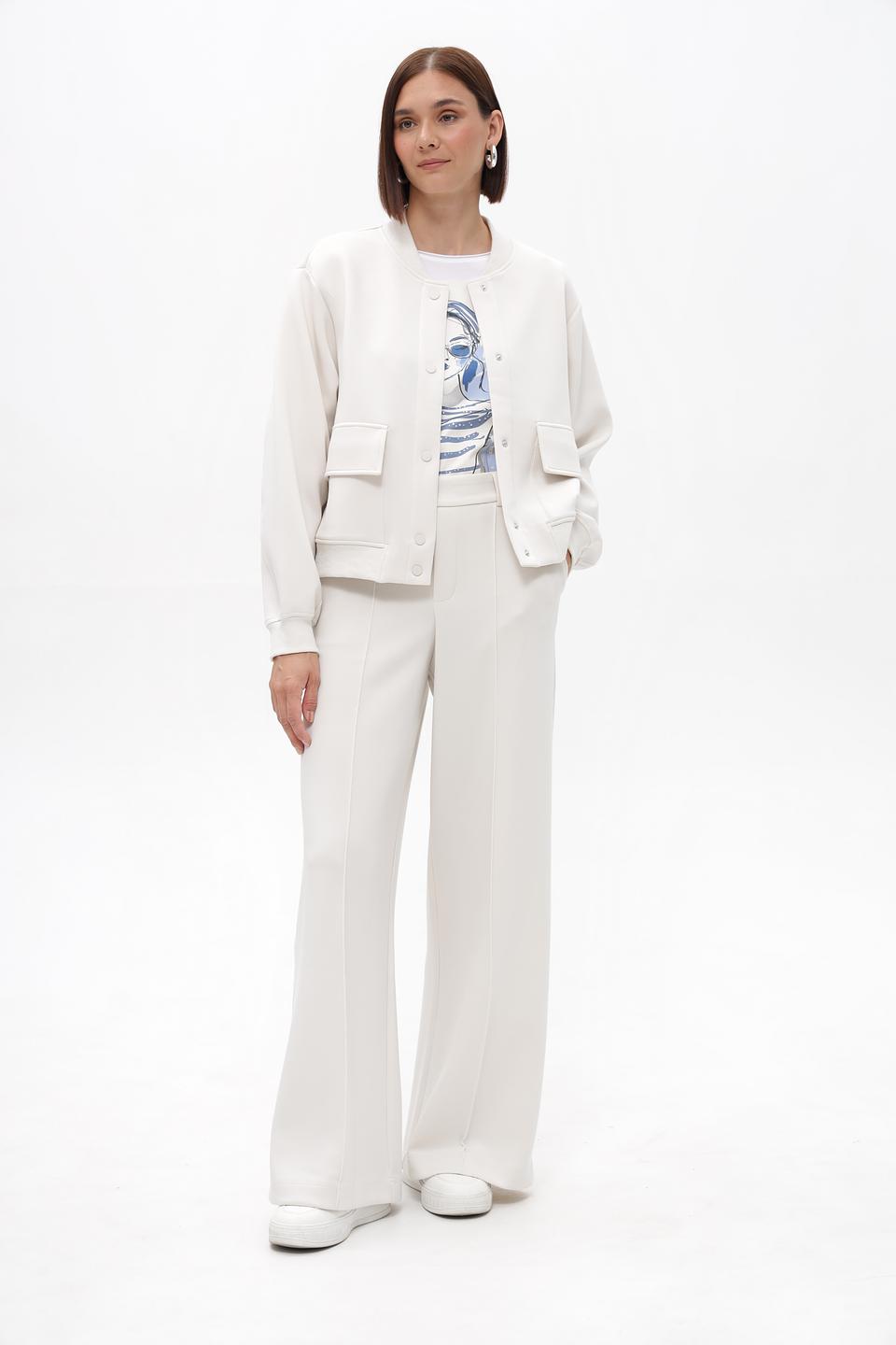 Брюки клёш Oui молочные